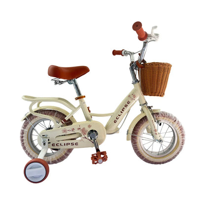 BICICLETA NIÑA ARO 12 BEIGE CON CANASTO ECLIPSE