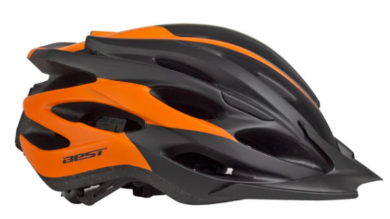 CASCO BICICLETA VG BEST NEGRO/NARANJO M (54-58CMS)